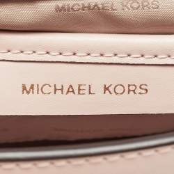 Michael Kors Light Pink Leather Small Mott Top Handle Bag