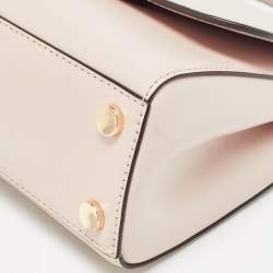 Michael Kors Light Pink Leather Small Mott Top Handle Bag