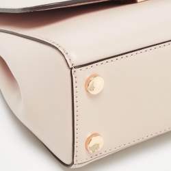 Michael Kors Light Pink Leather Small Mott Top Handle Bag
