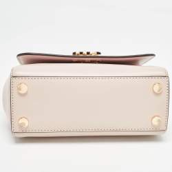 Michael Kors Light Pink Leather Small Mott Top Handle Bag