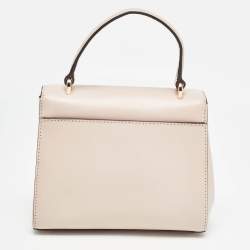Michael Kors Light Pink Leather Small Mott Top Handle Bag