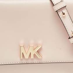 Michael Kors Light Pink Leather Small Mott Top Handle Bag