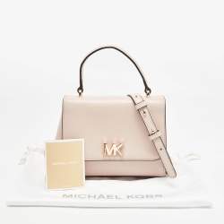 Michael Kors Light Pink Leather Small Mott Top Handle Bag