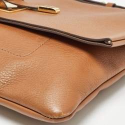 مملوكة مسبقًا Michael Kors Brown Leather Fold Over Flap Shoulder Bag