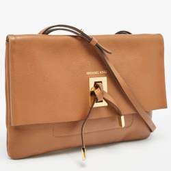 مملوكة مسبقًا Michael Kors Brown Leather Fold Over Flap Shoulder Bag