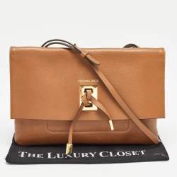 مملوكة مسبقًا Michael Kors Brown Leather Fold Over Flap Shoulder Bag