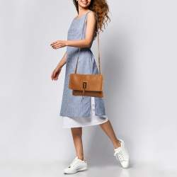 مملوكة مسبقًا Michael Kors Brown Leather Fold Over Flap Shoulder Bag