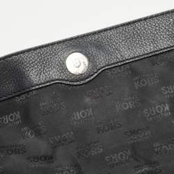 Michael Kors Black Leather Fulton Flap Shoulder Bag