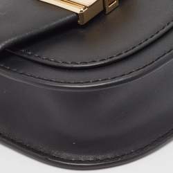 Pre Owned Michael Kors Black Leather Extra-Small Lita Crossbody Bag