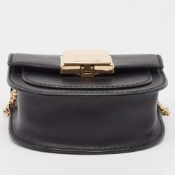 Pre Owned Michael Kors Black Leather Extra-Small Lita Crossbody Bag