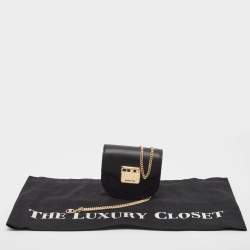 Pre Owned Michael Kors Black Leather Extra-Small Lita Crossbody Bag