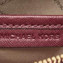 Pre Owned Michael Kors Burgundy Leather Jet Set Crossbody Bag