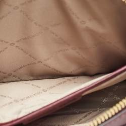 Pre Owned Michael Kors Burgundy Leather Jet Set Crossbody Bag