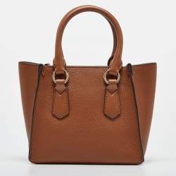 Pre Owned Michael Kors Brown Leather Small Kris Tote