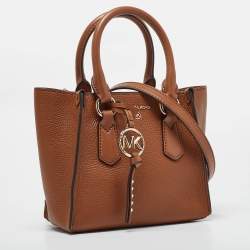 Pre Owned Michael Kors Brown Leather Small Kris Tote