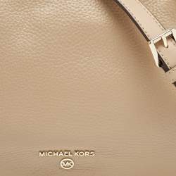 Pre Owned Michael Kors Beige Leather Small Harper Messenger Bag