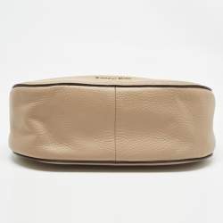 Pre Owned Michael Kors Beige Leather Small Harper Messenger Bag