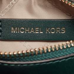 Pre Owned حقيبة يد مايكل كورس مرسر صغيرة جلد نقش ثعبان وجلد عنابي