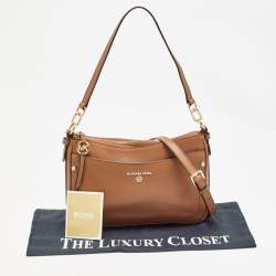 Pre Owned Michael Kors Brown Leather Medium Jet Set Shoulder Bag