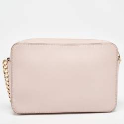 Pre Owned Michael Kors Light Pink Leather Lasercut East West Crossbody Bag