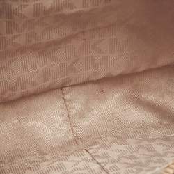 Pre Owned Michael Kors Light Pink Leather Lasercut East West Crossbody Bag