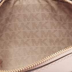 Pre Owned Michael Kors Light Pink Leather Lasercut East West Crossbody Bag