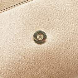 Pre Owned Michael Kors Gold Leather Mini Ava Top Handle Bag