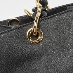 MICHAEL Michael Kors Black Leather Medium Cynthia Tote