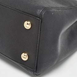 MICHAEL Michael Kors Black Leather Medium Cynthia Tote
