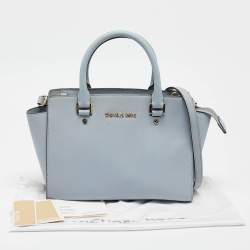 مملوكة مسبقًا Michael Kors Light Blue Leather Medium Selma Tote