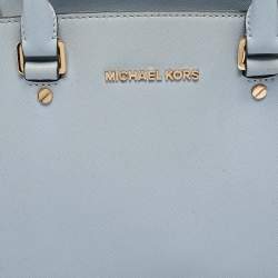 مملوكة مسبقًا Michael Kors Light Blue Leather Medium Selma Tote