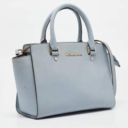 مملوكة مسبقًا Michael Kors Light Blue Leather Medium Selma Tote