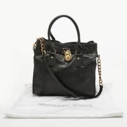 MICHAEL Michael Kors Black Leather Large Hamilton North South Tote