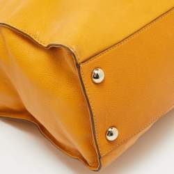 Pre Owned MICHAEL Michael Kors Mustard Leather Large Hamilton North South Tote