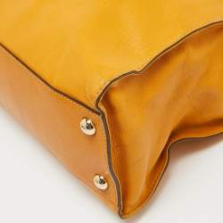 Pre Owned MICHAEL Michael Kors Mustard Leather Large Hamilton North South Tote