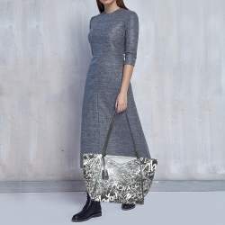 مملوكة مسبقًا Michael Kors Black/White Leather Large Graffiti Whitney Tote