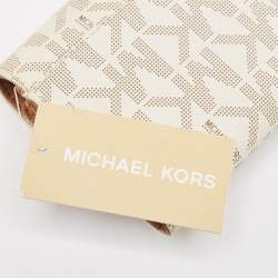 Michael Kors White/Brown Signature Coated Canvas and Leather Fulton Continental Wallet