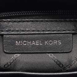 Michael Kors Black/White Checkboard Logo Leather Large Whitney Tote