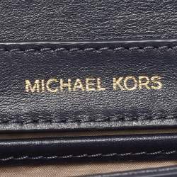 Pre Owned Michael Kors Navy Blue Leather Mini Whitney Top Handle Bag
