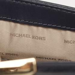 Pre Owned Michael Kors Navy Blue Leather Mini Whitney Top Handle Bag