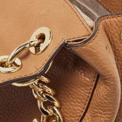 Pre Owned Michael Kors Brown Leather Cecelia Crossbody Bag