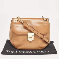 Pre Owned Michael Kors Brown Leather Cecelia Crossbody Bag