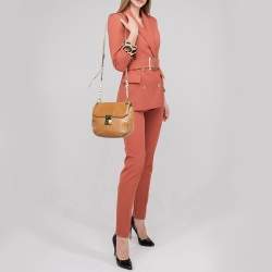 Pre Owned Michael Kors Brown Leather Cecelia Crossbody Bag