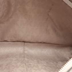 Pre Owned Michael Kors White Leather Laser Cut East West Crossbody Bag