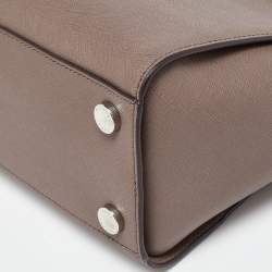 Pre Owned Michael Kors Dark Beige Leather Medium Selma Tote