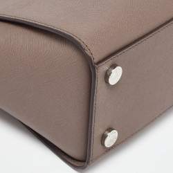 Pre Owned Michael Kors Dark Beige Leather Medium Selma Tote