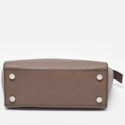 Pre Owned Michael Kors Dark Beige Leather Medium Selma Tote