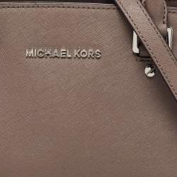 Pre Owned Michael Kors Dark Beige Leather Medium Selma Tote