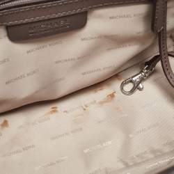 Pre Owned Michael Kors Dark Beige Leather Medium Selma Tote