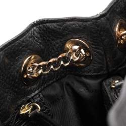 Pre Owned Michael Kors Black Leather Jet Set Tote